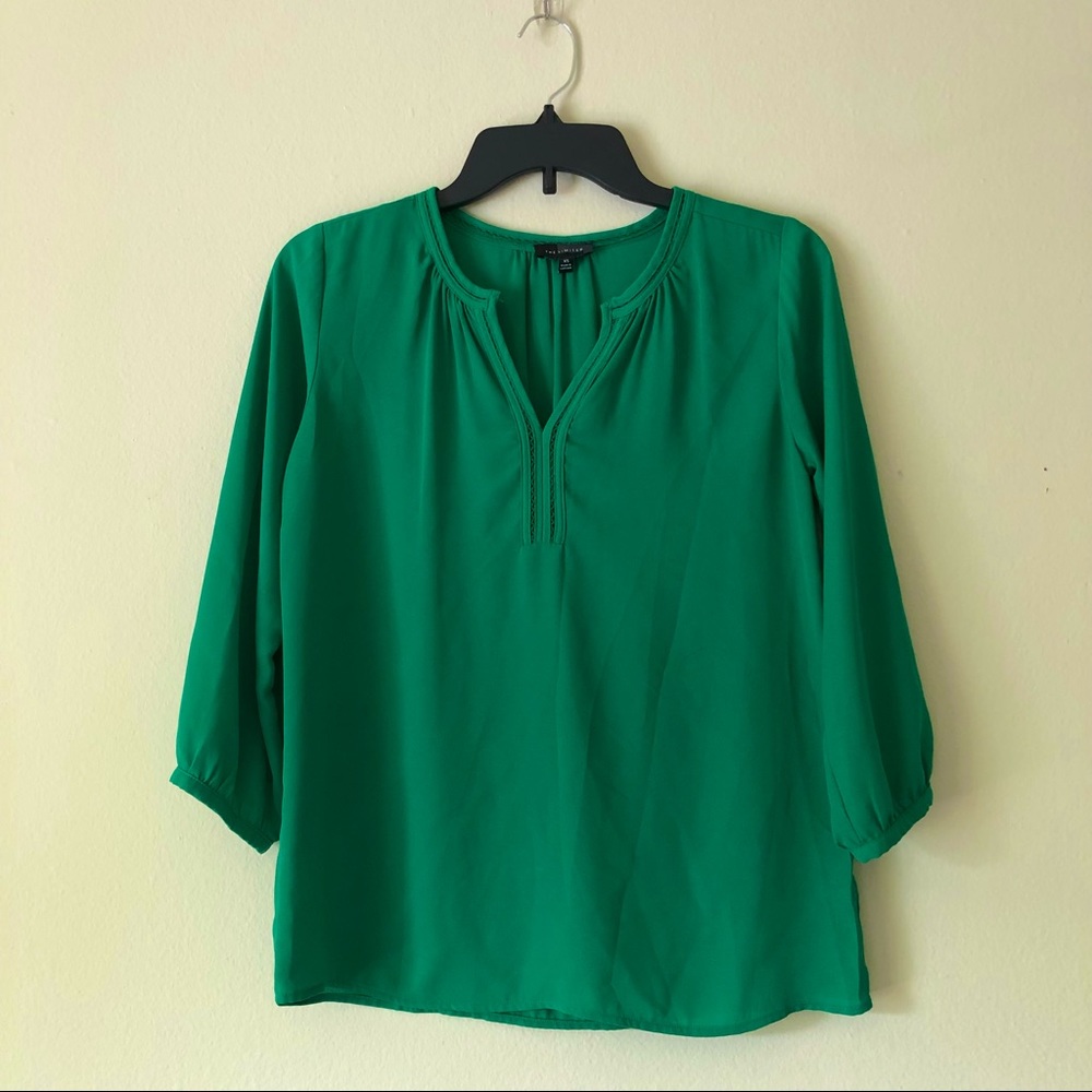 The Limited 3/4 sleeve green blouse